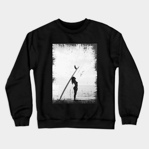 Surfer Girl Crewneck Sweatshirt by potch94